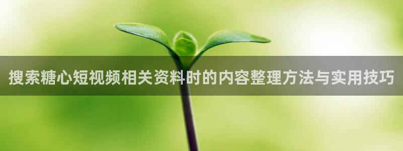免费糖心vlog:搜索糖心短视频相关资料时的内容整理方法与实用技巧