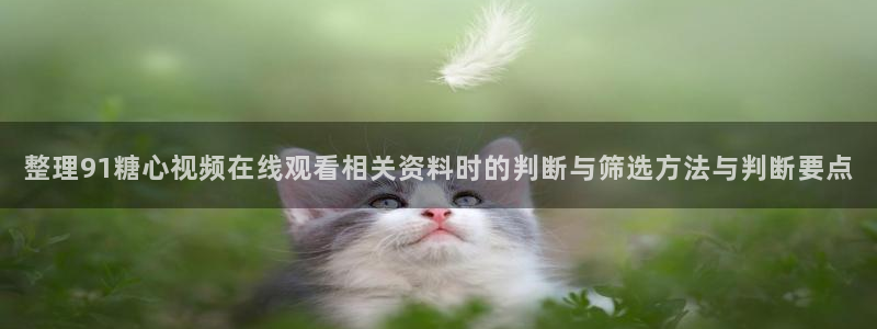 心糖logo官网：整理91糖心视频在线观看相关资料时的判断与筛选方法与判断要点