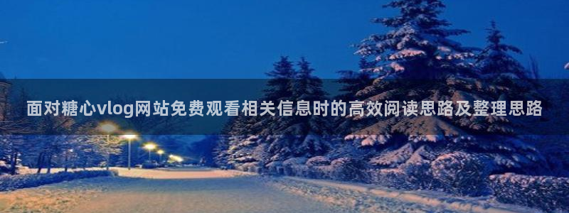 糖心vlog合集：面对糖心vlog网站免费观看相关信息时的高效阅读思路及整理思路